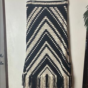 Ultra Pink Black and Cream Chevron Maxi Skirt​